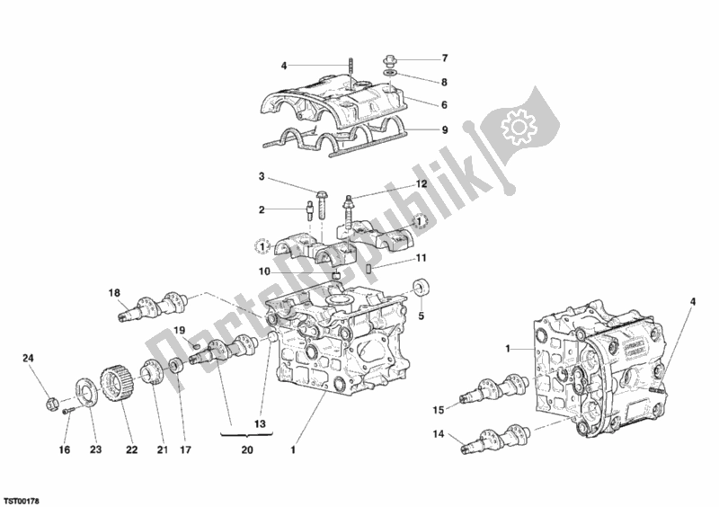 Todas as partes de Cabeça De Cilindro do Ducati Superbike 999 S USA 2005